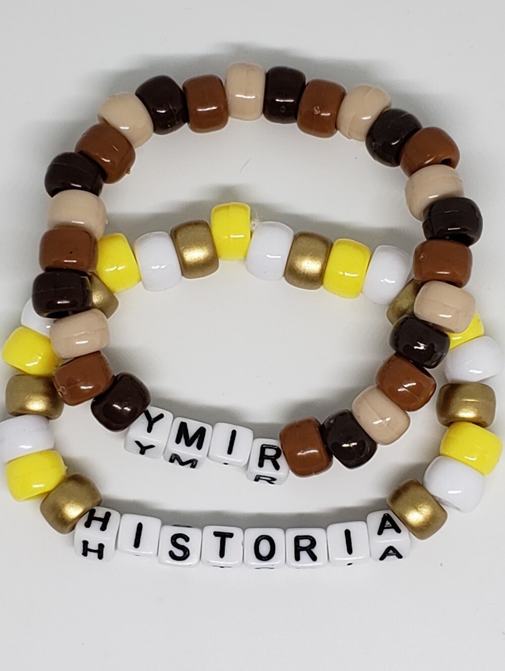 Handmade Beaded Attack On Titan Ymir Historia Kandi Bracelet Set